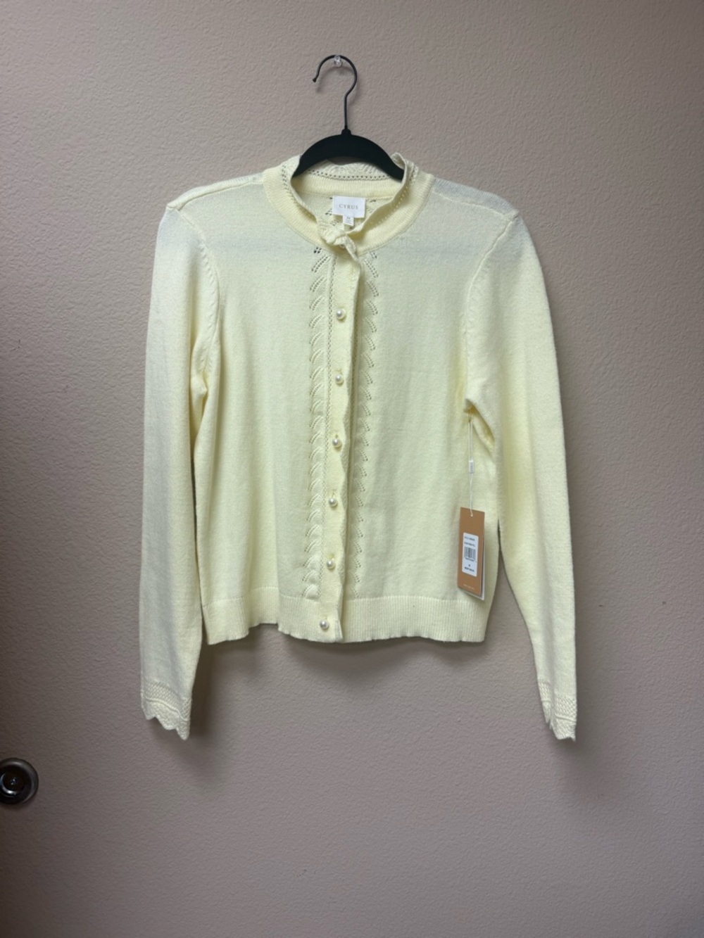 Cyrus Pale Yellow Tie-Neck Cardigan 💛